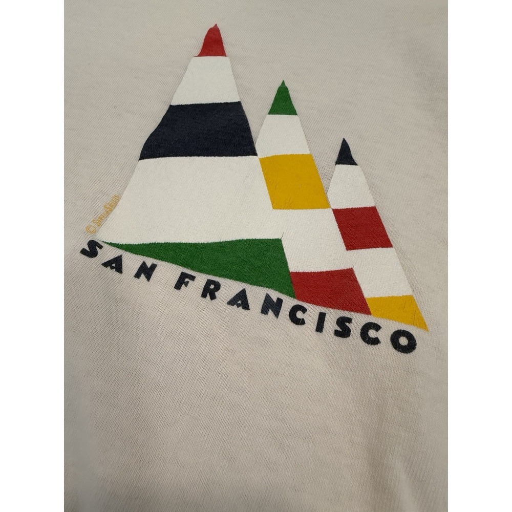 Vtg San Francisco Sailing T-Shirt Fruit Of The Loom Cotton 80's Nautical XL